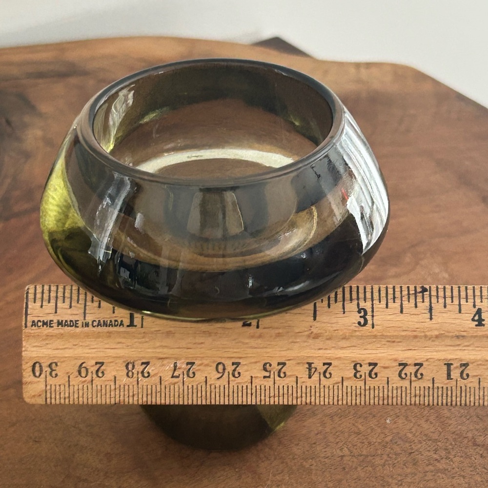 Glass mushroom Tea lite candle holder brown 3.5”H decor - Picture 10 of 11